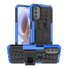 For Motorola Moto G31 / G41 Tire Texture TPU + PC Phone Case with Holder(Blue) - 1