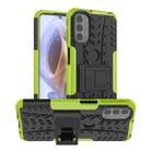 For Motorola Moto G31 / G41 Tire Texture TPU + PC Phone Case with Holder(Green) - 1