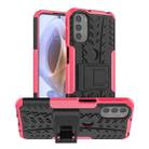 For Motorola Moto G31 / G41 Tire Texture TPU + PC Phone Case with Holder(Pink) - 1