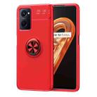 For OPPO A36 / Realme 9i Metal Ring Holder TPU Phone Case(Red) - 1