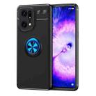 For OPPO Find X5 Pro Metal Ring Holder TPU Phone Case(Black Blue) - 1