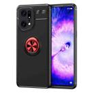 For OPPO Find X5 Pro Metal Ring Holder TPU Phone Case(Black Red) - 1