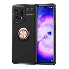 For OPPO Find X5 Metal Ring Holder TPU Phone Case(Black Rose Gold) - 1