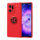 For OPPO Find X5 Metal Ring Holder TPU Phone Case(Red) - 1