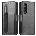 For Samsung Galaxy Z Fold3 5G Multi-function Card Pen Slot Leather Phone Case(Black) - 1