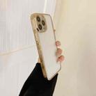 For iPhone 13 Pro Electroplated Transparent Glass Phone Case (Gold) - 1