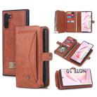 For Galaxy Note 10 POLA Multi-function TPU + PC Magnetic Horizontal Flip Leather Case with Holder & Card Slots & Wallet & Photo Frame(Brown) - 1