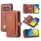 For Galaxy S10e POLA Multi-function TPU + PC Magnetic Horizontal Flip Leather Case with Holder & Card Slots & Wallet & Photo Frame(Brown) - 1