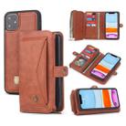 For iPhone 11 POLA Multi-function TPU + PC Magnetic Horizontal Flip Leather Case with Holder & Card Slots & Wallet & Photo Frame(Brown) - 1