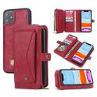 For iPhone 11 POLA Multi-function TPU + PC Magnetic Horizontal Flip Leather Case with Holder & Card Slots & Wallet & Photo Frame(Red) - 1