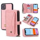 For iPhone 11 POLA Multi-function TPU + PC Magnetic Horizontal Flip Leather Case with Holder & Card Slots & Wallet & Photo Frame(Pink) - 1