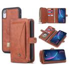 For iPhone XR POLA Multi-function TPU + PC Magnetic Horizontal Flip Leather Case with Holder & Card Slots & Wallet & Photo Frame(Brown) - 1