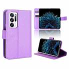 For OPPO Find N Diamond Texture Leather Phone Case(Purple) - 1