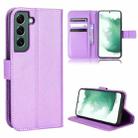 For Samsung Galaxy S22 5G Diamond Texture Leather Phone Case(Purple) - 1