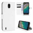 For Nokia C01 Plus Diamond Texture Leather Phone Case(White) - 1