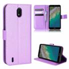 For Nokia C01 Plus Diamond Texture Leather Phone Case(Purple) - 1