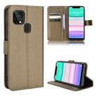 For Oukitel C22 Diamond Texture Leather Phone Case(Brown) - 1