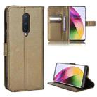 For OnePlus 8 Diamond Texture Leather Phone Case(Brown) - 1