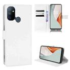 For OnePlus Nord N100 Diamond Texture Leather Phone Case(White) - 1