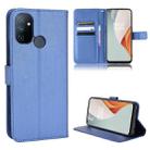 For OnePlus Nord N100 Diamond Texture Leather Phone Case(Blue) - 1