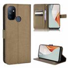 For OnePlus Nord N100 Diamond Texture Leather Phone Case(Brown) - 1