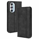 For Motorola Moto Edge 30 Pro/Edge+ 2022/Edge X30 Magnetic Buckle Retro Crazy Horse Leather Phone Case(Black) - 1