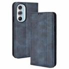 For Motorola Moto Edge 30 Pro/Edge+ 2022/Edge X30 Magnetic Buckle Retro Crazy Horse Leather Phone Case(Blue) - 1