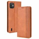 For Wiko Y82 Magnetic Buckle Retro Crazy Horse Leather Phone Case(Brown) - 1