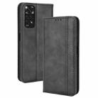 For Xiaomi Redmi Note 11S / Note 11 4G Overseas Version Magnetic Buckle Retro Crazy Horse Leather Phone Case(Black) - 1