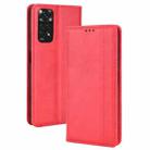 For Xiaomi Redmi Note 11S / Note 11 4G Overseas Version Magnetic Buckle Retro Crazy Horse Leather Phone Case(Red) - 1