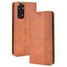 For Xiaomi Redmi Note 11S / Note 11 4G Overseas Version Magnetic Buckle Retro Crazy Horse Leather Phone Case(Brown) - 1