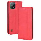 For Blackview A55 Magnetic Buckle Retro Crazy Horse Leather Phone Case(Red) - 1