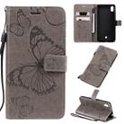 For LG K20 Pressed Printing Butterfly Pattern Horizontal Flip PU Leather Case with Holder & Card Slots & Wallet & Lanyard(Grey) - 1