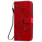 For OPPO A9 Pressed Printing Butterfly Pattern Horizontal Flip PU Leather Case with Holder & Card Slots & Wallet & Lanyard(Red) - 2