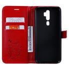 For OPPO A9 Pressed Printing Butterfly Pattern Horizontal Flip PU Leather Case with Holder & Card Slots & Wallet & Lanyard(Red) - 4