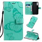 For Huawei Enjoy 10s Pressed Printing Butterfly Pattern Horizontal Flip PU Leather Case with Holder & Card Slots & Wallet & Lanyard(Green) - 1