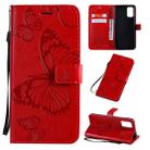 For Galaxy S20 Ultra Pressed Printing Butterfly Pattern Horizontal Flip PU Leather Case with Holder & Card Slots & Wallet & Lanyard(Red) - 1