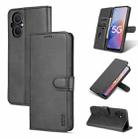 For OPPO A96 5G / Reno7 5G Overseas Version & OnePlus Nord N20 5G AZNS Skin Feel Calf Texture Horizontal Flip Leather Phone Case(Black) - 1