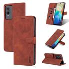 For vivo Y76s 5G / Y74s AZNS Skin Feel Calf Texture Horizontal Flip Leather Phone Case(Brown) - 1