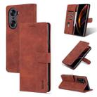 For Honor 60 Pro AZNS Skin Feel Calf Texture Horizontal Flip Leather Phone Case(Brown) - 1
