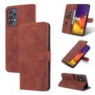 For Samsung Galaxy A73 5G AZNS Skin Feel Calf Texture Horizontal Flip Leather Phone Case(Brown) - 1