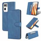 For OPPO Reno7 Pro 5G AZNS Dream II Skin Feel Horizontal Flip Leather Case(Blue) - 1