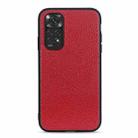For Xiaomi Redmi Note 11 4G Global / Note 11S Big Hole Litchi Texture Leather Shockproof Phone Case(Red) - 1