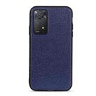 For Xiaomi Redmi Note 11 Pro Global Accurate Hole Litchi Texture Leather Shockproof Phone Case(Blue) - 1