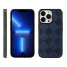 For iPhone 13 Pro Weave Plaid PU Phone Case (Blue) - 1