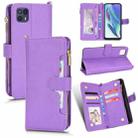 For Motorola Moto G50 Litchi Texture Zipper Leather Phone Case(Purple) - 1