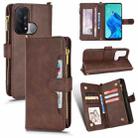 For OPPO Reno5 A Litchi Texture Zipper Leather Phone Case(Brown) - 1