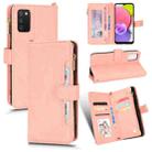 For Samsung Galaxy A03s 164.2mm Litchi Texture Zipper Leather Phone Case(Pink) - 1