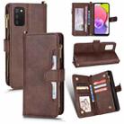 For Samsung Galaxy A03s 166.6mm Litchi Texture Zipper Leather Phone Case(Brown) - 1