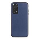 For Xiaomi Redmi Note 11 4G Global / Note 11S Accurate Hole Sheep Texture Leather Shockproof Phone Case(Blue) - 1